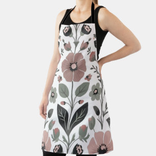 Scandinavian Folk Florals – Stylized Primroses Apron