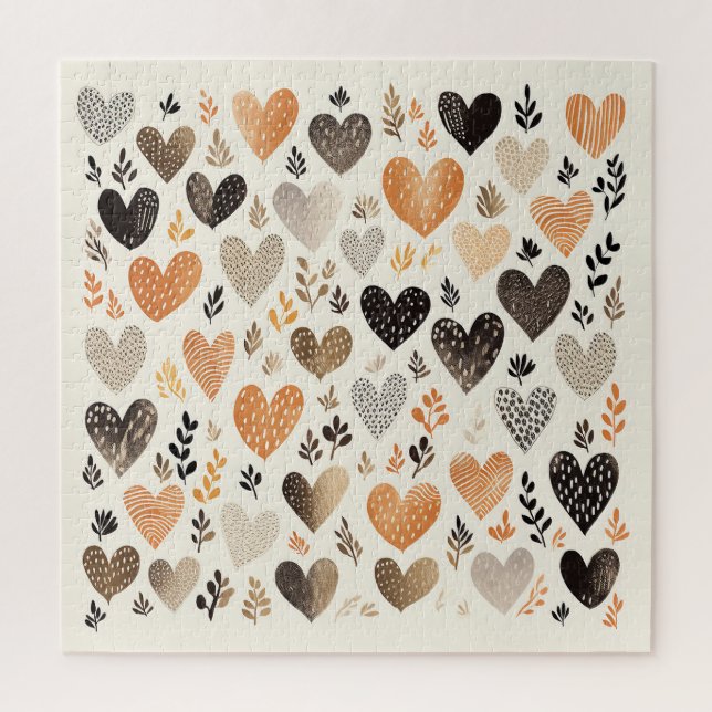  Scandinavian Folk Heart Jigsaw Puzzle (Vertical)