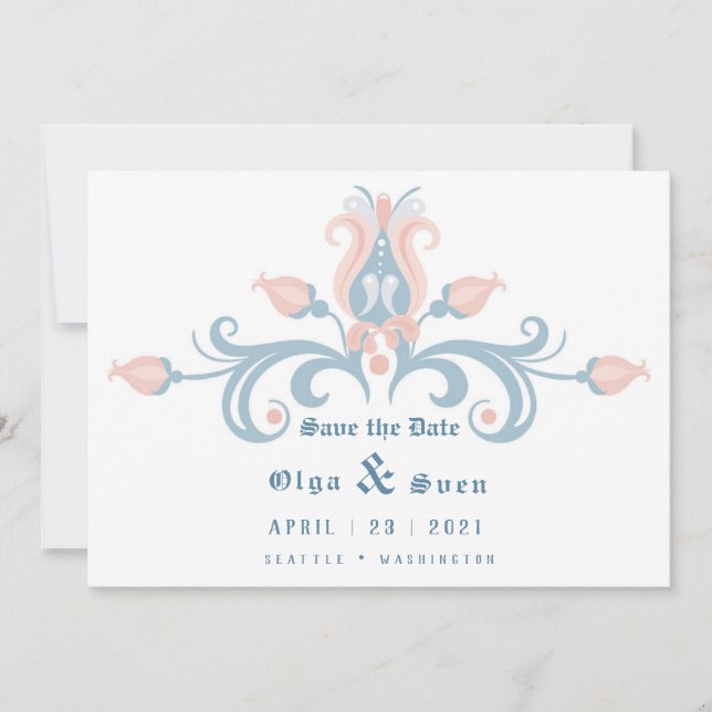 Scandinavian Folk Save The Date (Front)