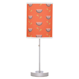 Scandinavian Folk Style Simple Flower in Orange Table Lamp