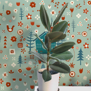 Scandinavian Forest Pattern Wallpaper