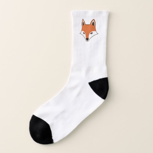 Scandinavian Fox Head Cartoon Socks