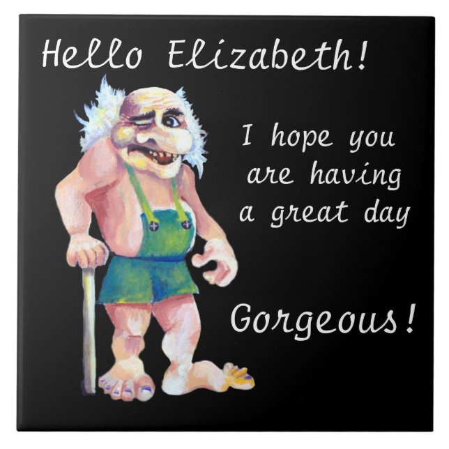 Scandinavian Funny Looking Love Troll Tile (Front)