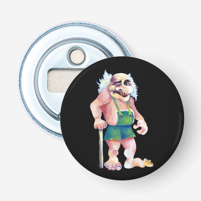 Scandinavian Funny Looking Ogre Troll Bottle Opener (Front)