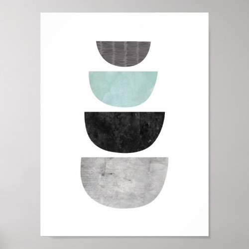 Scandinavian geometric abstract modern art print