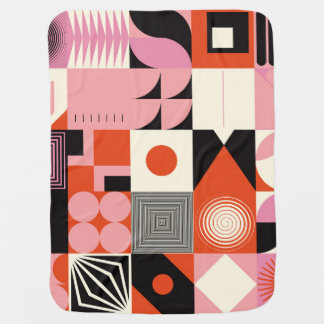 Scandinavian Geometric: Colorful Artwork Pattern Baby Blanket