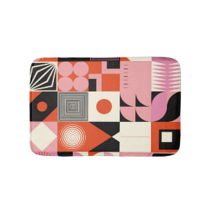Scandinavian Geometric: Colorful Artwork Pattern Bath Mat