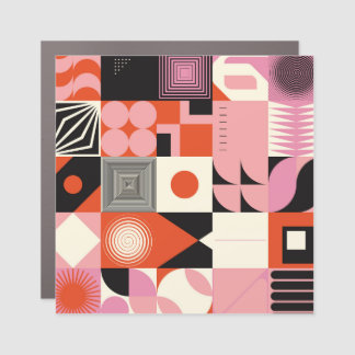 Scandinavian Geometric: Colorful Artwork Pattern Car Magnet