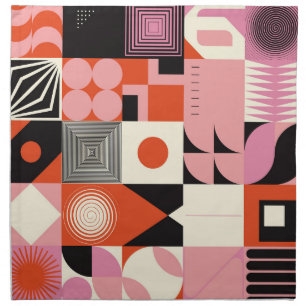 Scandinavian Geometric: Colorful Artwork Pattern Cloth Napkin