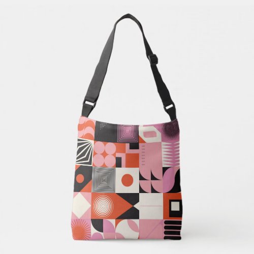 Scandinavian Geometric Colorful Artwork Pattern Crossbody Bag