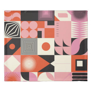 Scandinavian Geometric: Colorful Artwork Pattern Duvet Cover