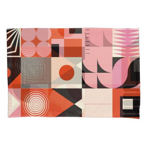 Scandinavian Geometric Colorful Artwork Pattern Pillow Case
