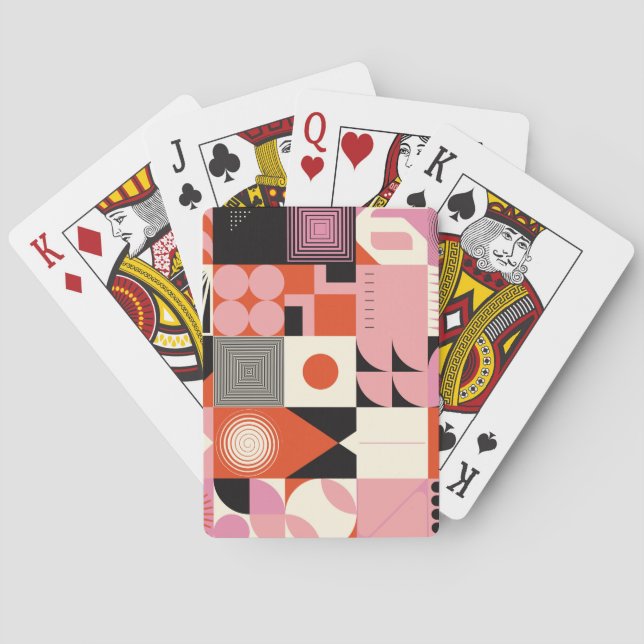 Scandinavian Geometric: Colorful Artwork Pattern Poker Cards (Back)