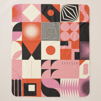 Scandinavian Geometric: Colorful Artwork Pattern Sherpa Blanket