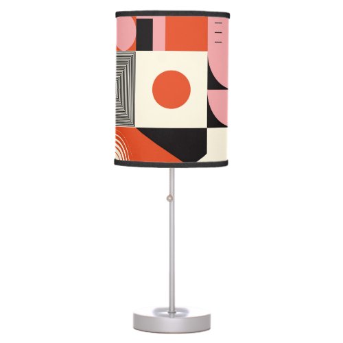 Scandinavian Geometric Colorful Artwork Pattern Table Lamp