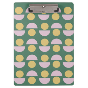 Scandinavian Geometric Floral Pattern in Green Clipboard