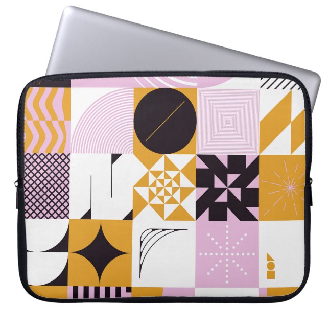 Scandinavian Geometric: Hand-Drawn Artwork. Laptop Sleeve (Front)