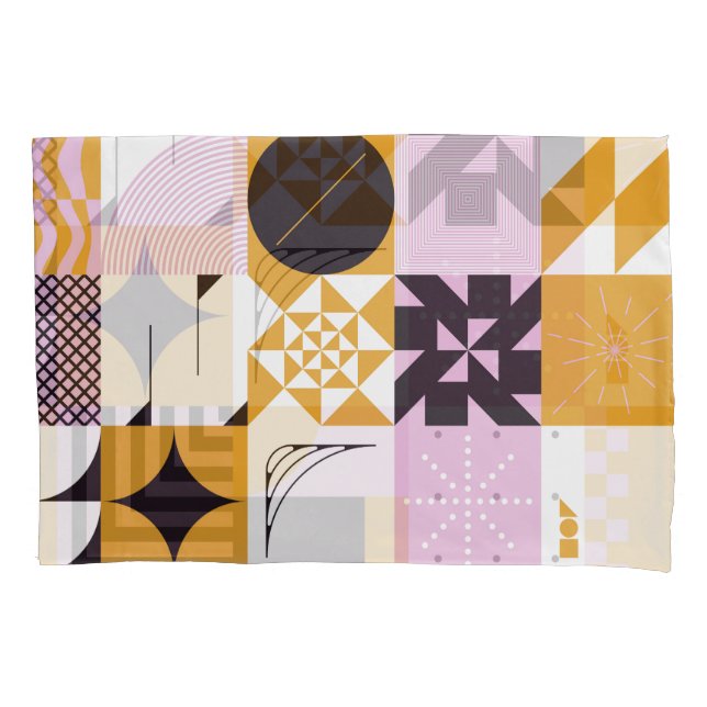 Scandinavian Geometric: Hand-Drawn Artwork. Pillow Case (Front)