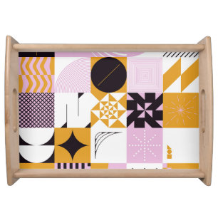 Scandinavian Geometric: Hand-Drawn Artwork. Serving Tray