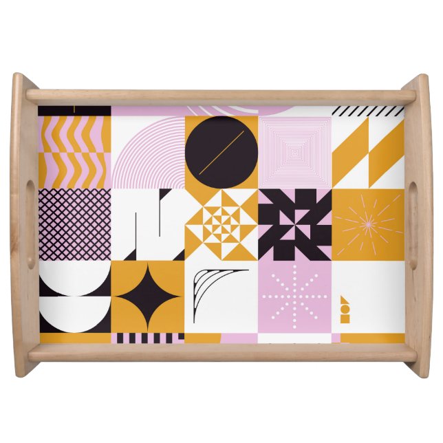 Scandinavian Geometric: Hand-Drawn Artwork. Serving Tray (Front)