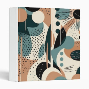 Scandinavian Geometric Navy Teal Terracotta Cream 3 Ring Binder