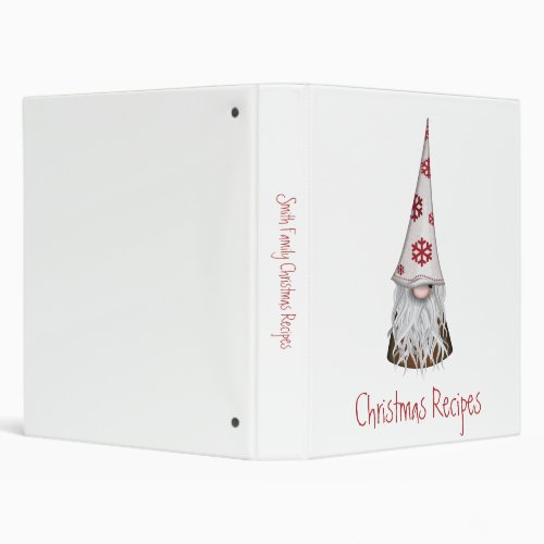 Scandinavian Gnome Christmas Recipe Binder