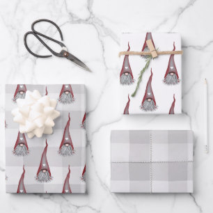 Scandinavian Gnome Christmas Wrapping Paper Sheets
