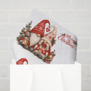Scandinavian Gnome Couple Cozy Nordic Christmas Tissue Paper
