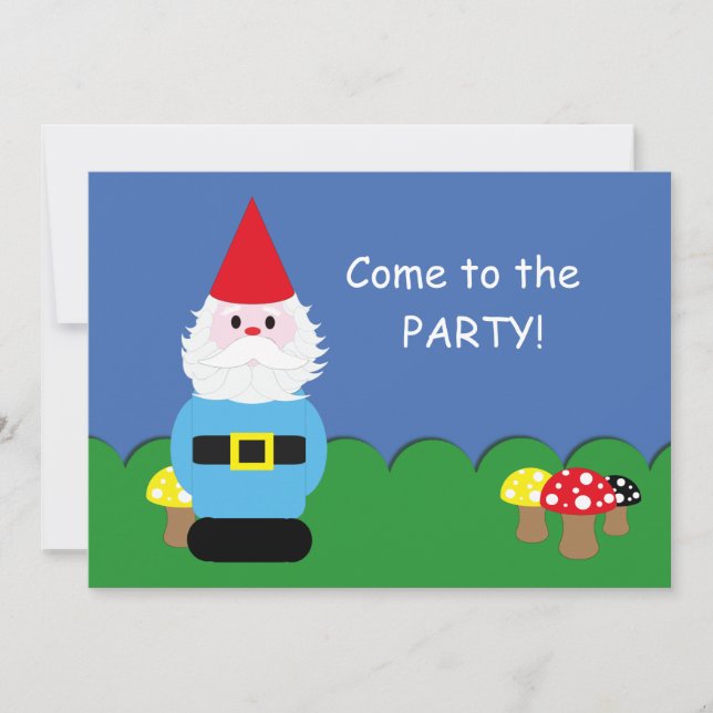 Scandinavian Gnome Customizable Party Invitation (Front)