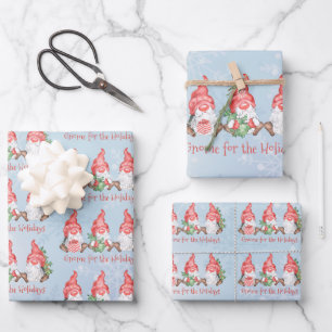 Scandinavian Gnome for the Holiday Christmas Wrapping Paper Sheets
