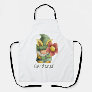 Scandinavian Gnome Gardener with Red Flower Apron
