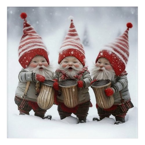 Scandinavian Gnomes Playing Tom_Tom Drums Acrylic Print