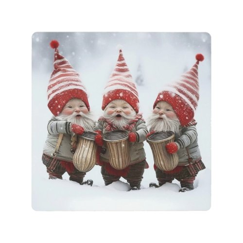 Scandinavian Gnomes Playing Tom_Tom Drums Metal Print