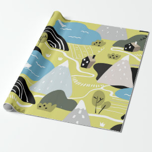 Scandinavian graphic illustration seamless pattern wrapping paper