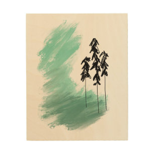 Scandinavian green tree art simple modern mint