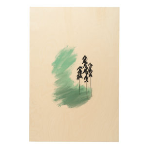 Scandinavian green tree art simple modern mint