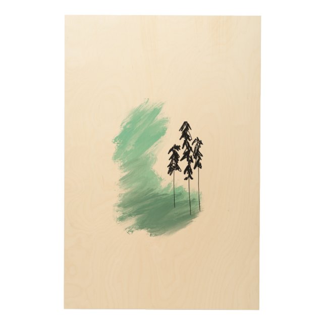 Scandinavian green tree art simple modern mint  (Front)