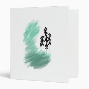 Scandinavian green tree art simple modern mint 3 ring binder