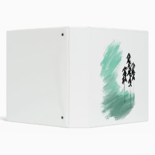 Scandinavian green tree art simple modern mint 3 ring binder