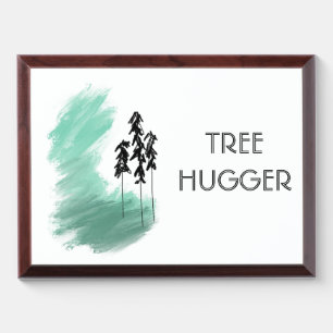 Scandinavian green tree art simple modern mint award plaque