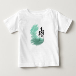 Scandinavian green tree art simple modern mint baby T-Shirt