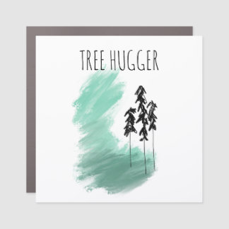 Scandinavian green tree art simple modern mint   car magnet