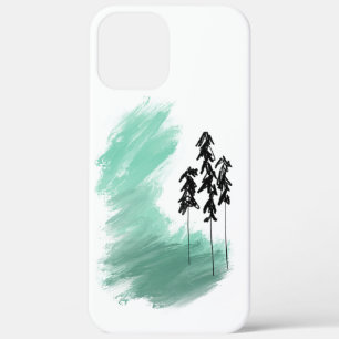 Scandinavian green tree art simple modern mint iPhone 12 pro max case