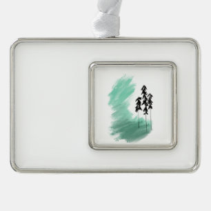 Scandinavian green tree art simple modern mint christmas ornament