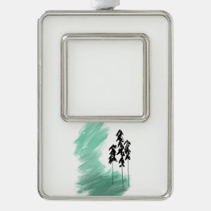 Scandinavian green tree art simple modern mint christmas ornament