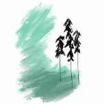 Scandinavian green tree art simple modern mint  cutout<br><div class="desc">Simple Scandinavian art featuring 3 trees and green. Simple and modern for your to add the right touch to your home.</div>