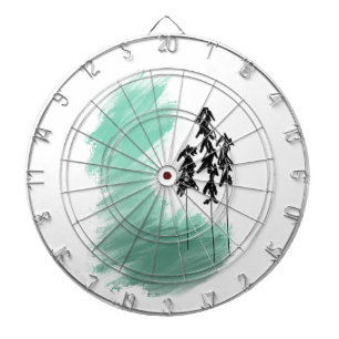 Scandinavian green tree art simple modern mint dart board