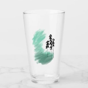 Scandinavian green tree art simple modern mint glass