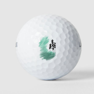 Scandinavian green tree art simple modern mint golf balls