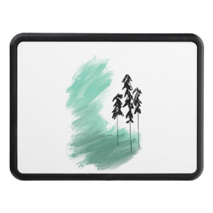 Scandinavian green tree art simple modern mint hitch cover